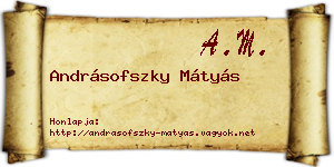 Andrásofszky Mátyás névjegykártya
