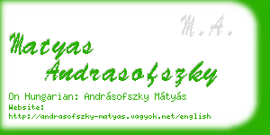 matyas andrasofszky business card